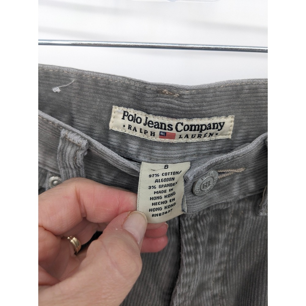 Polo Ralph Lauren Corduroy Pants Womens 6 Gray Bootcut Utility Workwear Casual - Picture 4 of 10